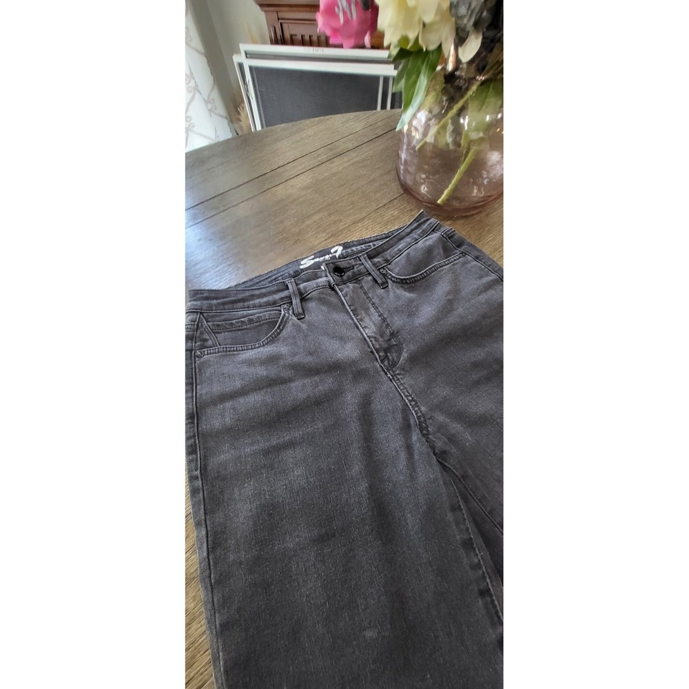 Seven7 Jeans Womens 6 Black Mid Rise Skinny Super Stretch Soft Denim Pants - Picture 4 of 10